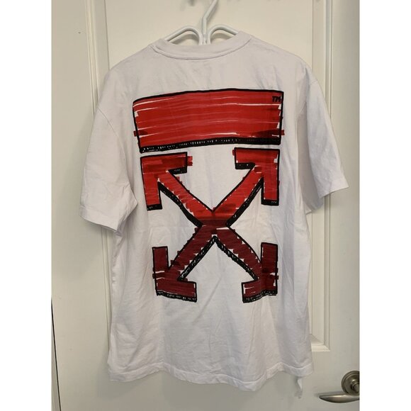 Off-White Main Label Red Marker Arrows Logo Virgil Abloh White T-shirt - Picture 1 of 10